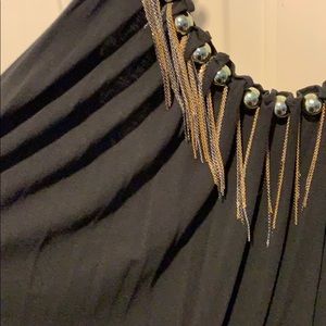 Metal fringe embellished halter top by La Rok